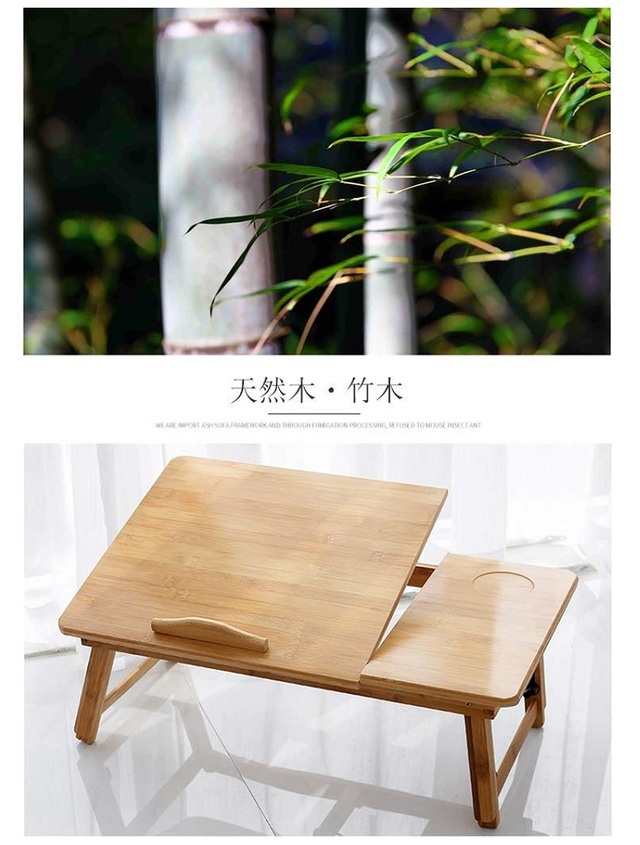 天然竹ベッドテーブル