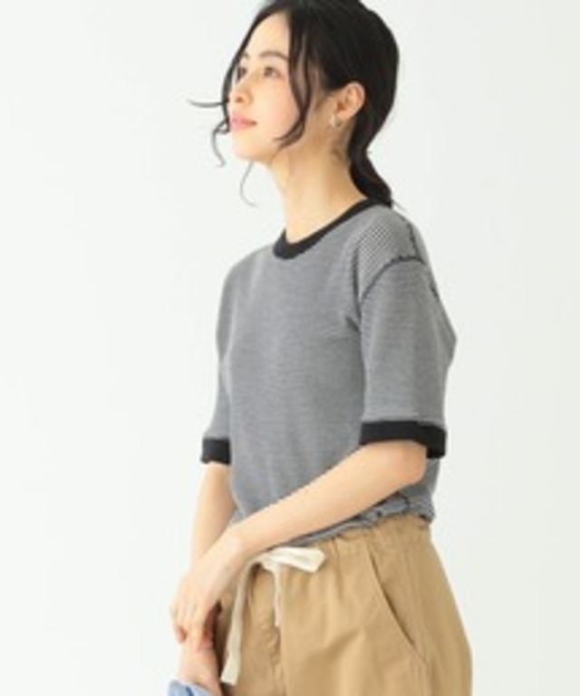 Healthknit × BEAMS BOY / ワッフル ボーダー Tシャツ