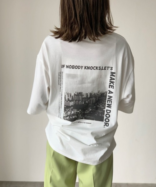 ビルフォト＆ロゴバックプリントTシャツ