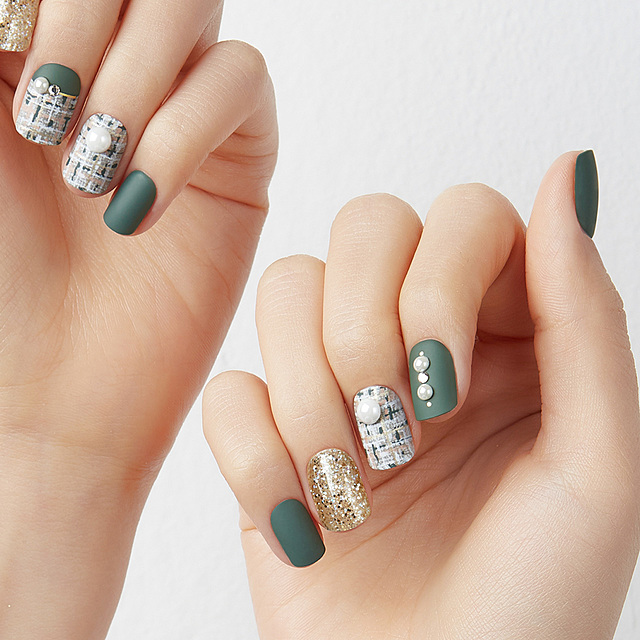 【MJP219】Teal Green Tweed