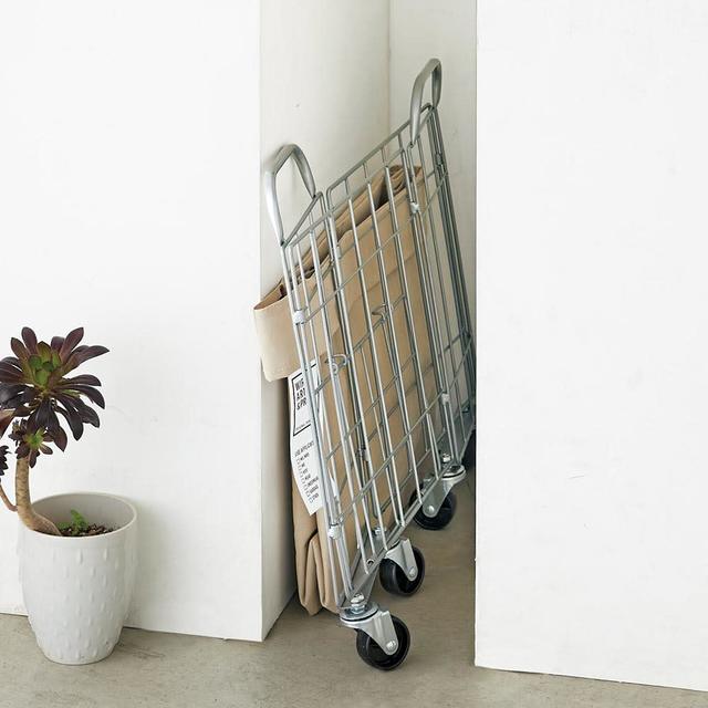 折りたためるキャスター付きランドリーバスケット2個組