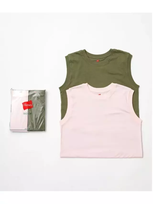 Hanes  for BIOTOP Sleeveless T-shirts/color
