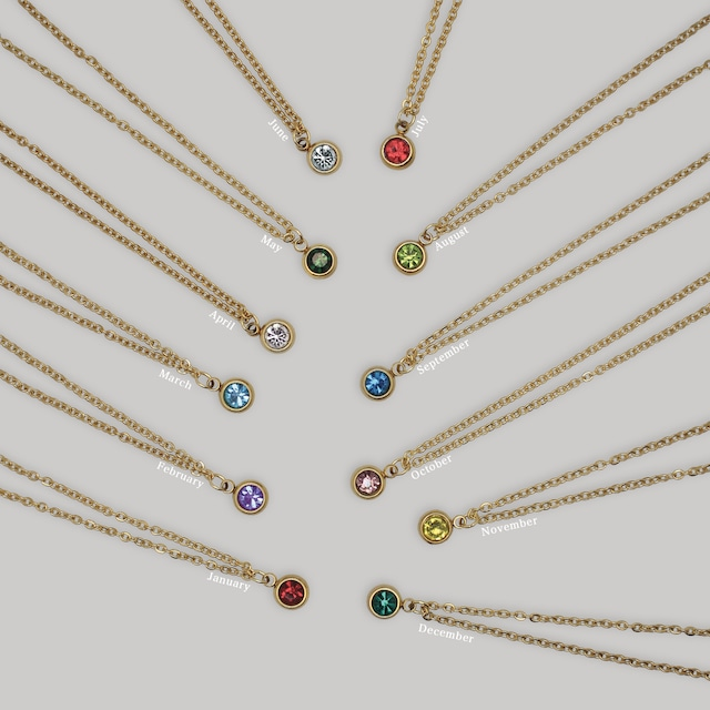 Birthstone motif necklace N03