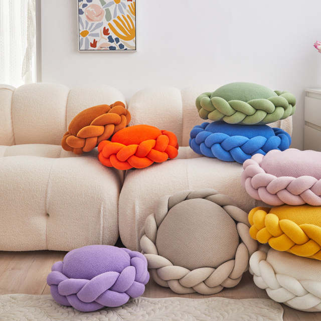 9color braid round cushion