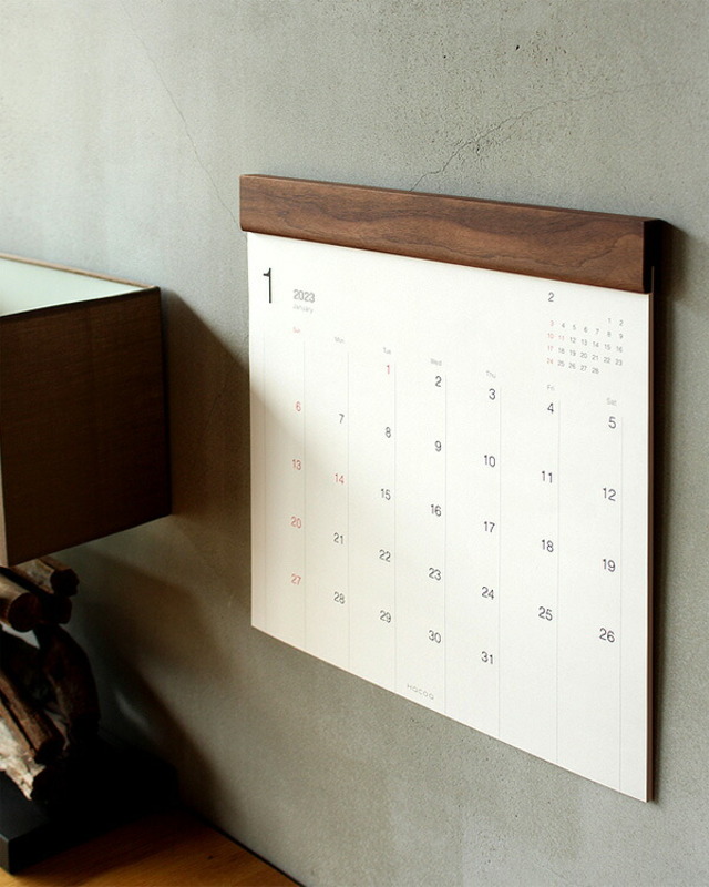 木製壁掛けカレンダー「2023年版 Wall Calendar」