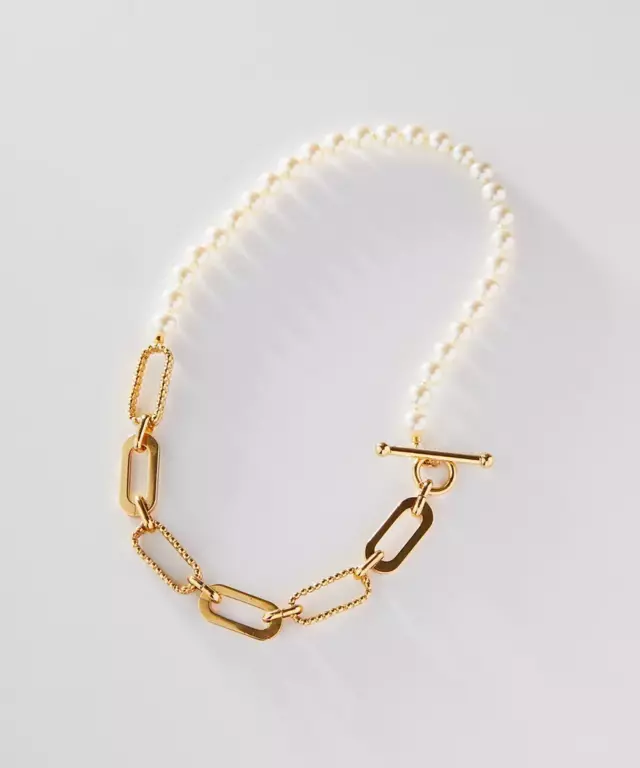 CUTSTEEL chain pearl necklace