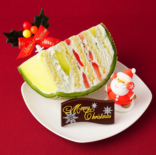 まるごと！ホワイトクリスマスメロンケーキ(洋梨×メロン) クリスマス2022