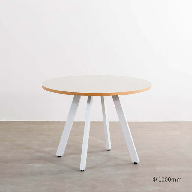 THE CAFE TABLE / リノリウム　White Steel 4pin × ラウンド φ60 - 100