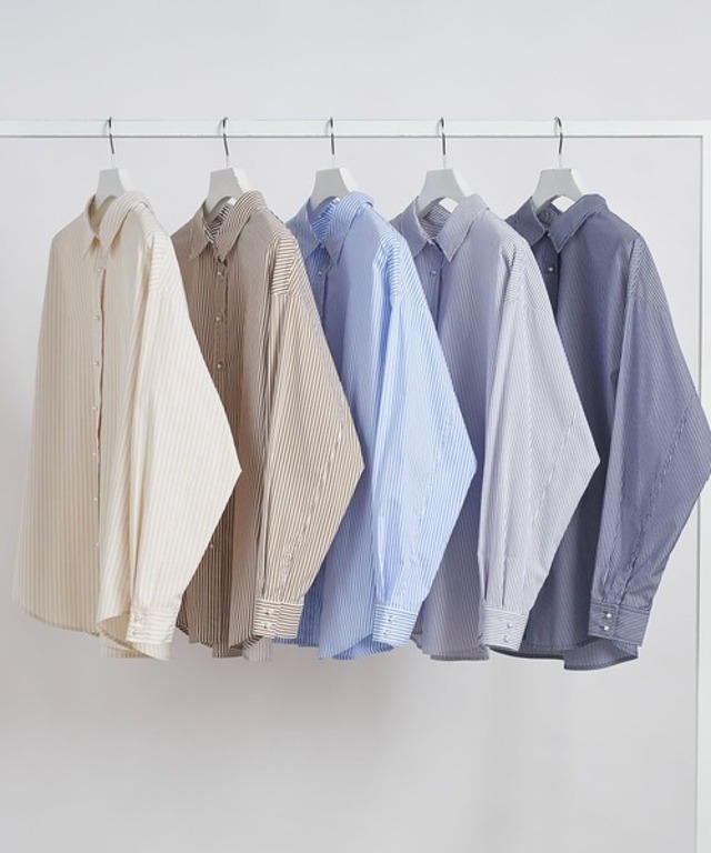 イージーケアパール釦オーバーサイズシャツ