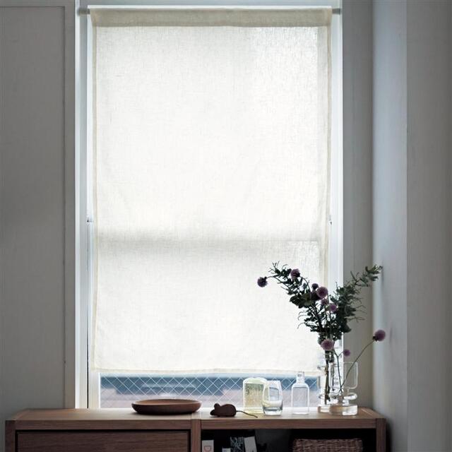 フレンチリネン小窓・カフェカーテン　約145×60