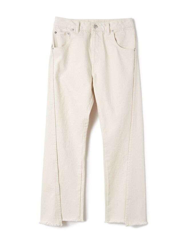 diagonal denim trousers / white