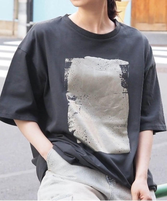 箔プリント半袖BIGTシャツ