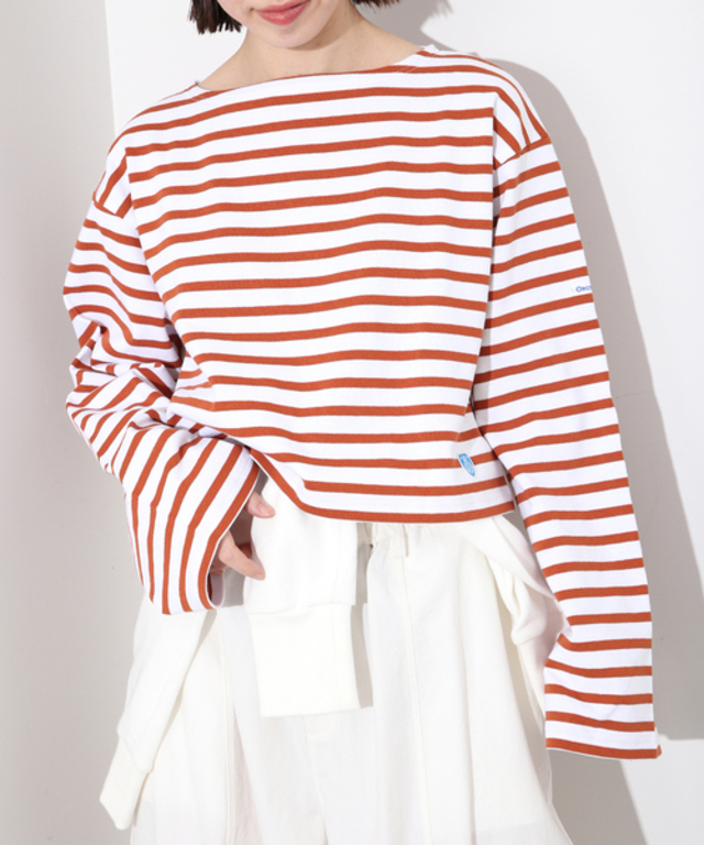 【ORCIVAL/オーシバル】 CROPPED BOAT NECK P.Oカットソー