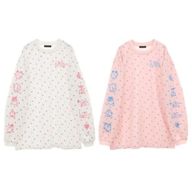 【たまごっち×CANDY STRIPPER】ふきげん WAFFLE L/S TEE