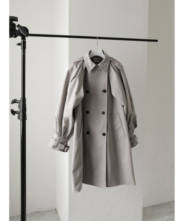 2way balloon sleeve middle trench coat