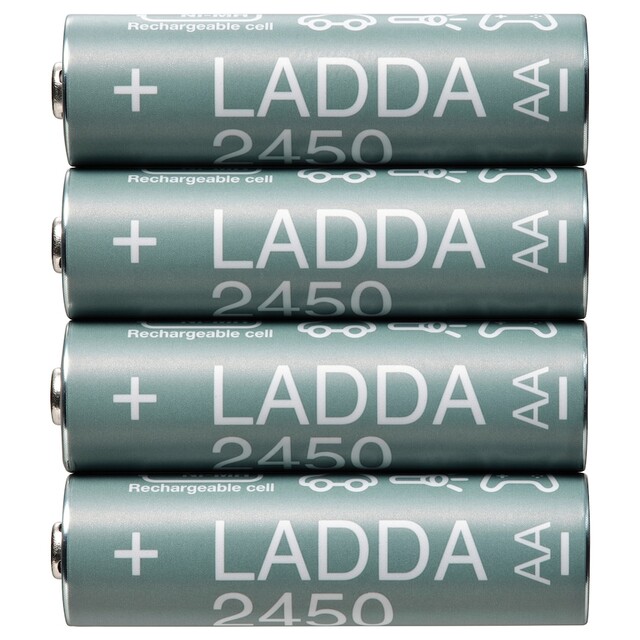 LADDA ラッダ 充電式電池, HR06 AA （単3形） 1.2V, 2450mAh