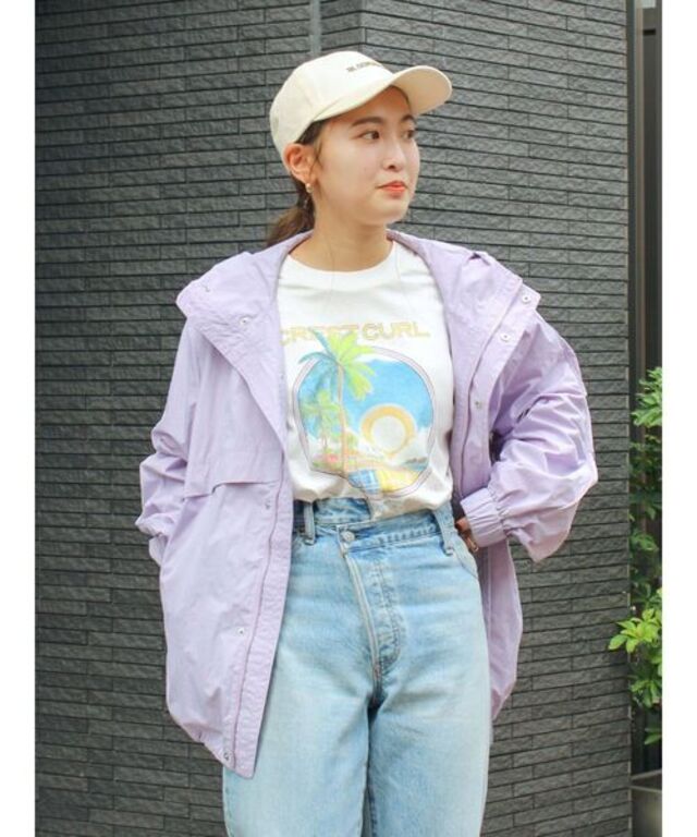 タックデザインナイロンブルゾン