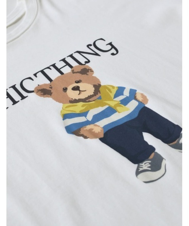 [UVカット][接触冷感][紫外線対策]ベアプリントTシャツ
