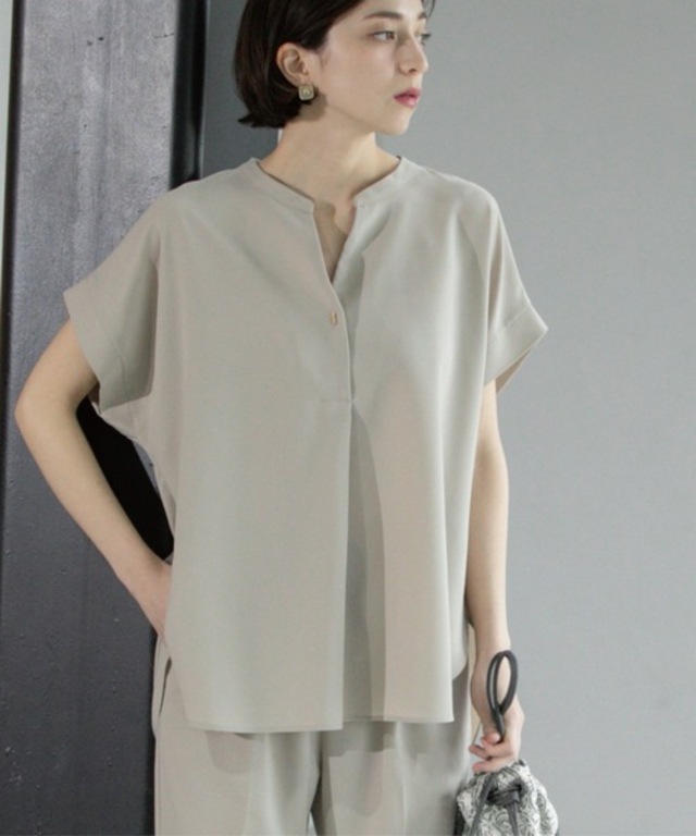 《7color/SS-LLsize》ストレッチスキッパーブラウス/セットアップ対応【洗濯機洗い可/防シワ】