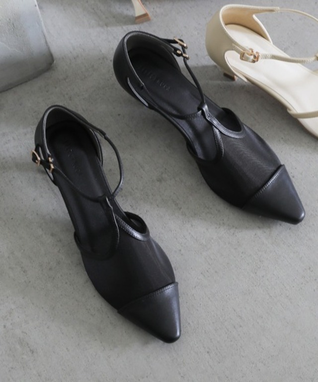 メッシュセパレートパンプス