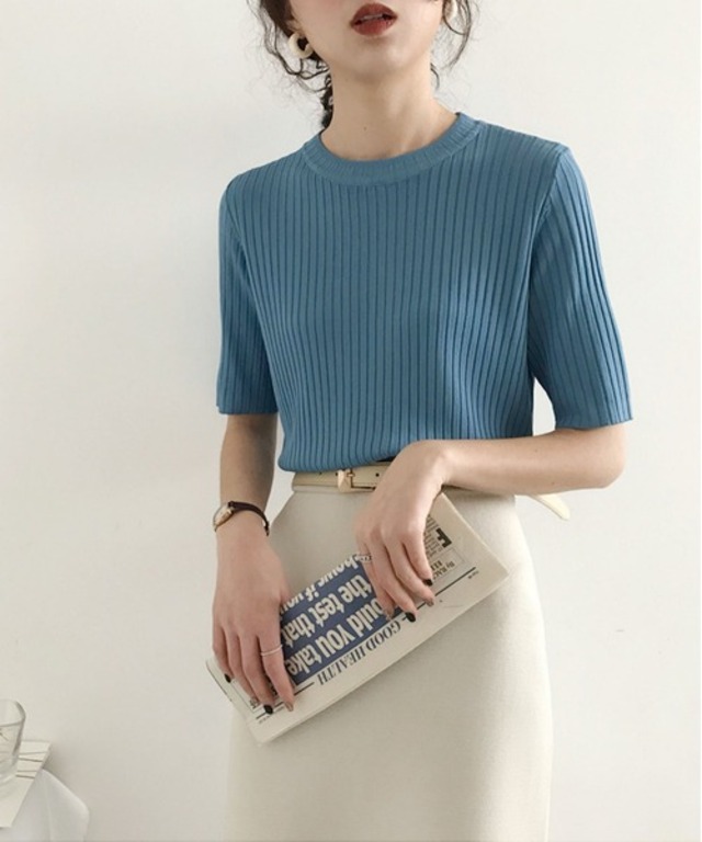 涼感ニット半袖Tシャツ