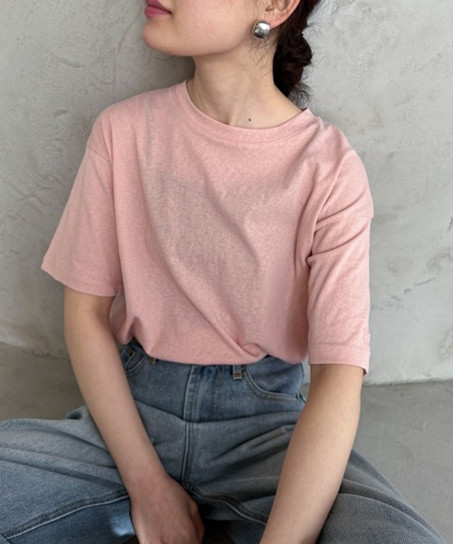 スラブ調ロゴ刺繍シアーTee