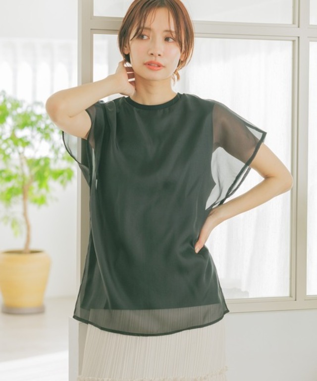 シアーカバーフレンチスリーブTシャツ 315365