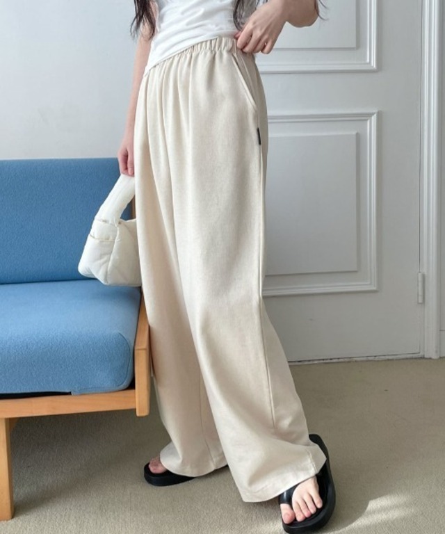 A'GEM/9 × .kom 『muah muah/ムーアムーア』WIDE BANDING COTTON PANTS/ワイドバンディング コットンパンツ