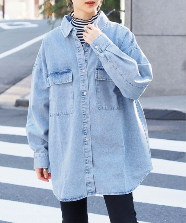 tiptop 【ZOZO限定アイテム】デニム×チェックBIGシャツジャケット