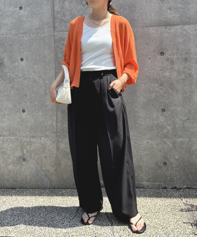 《セットアップ対応》リネンライクタックパンツ