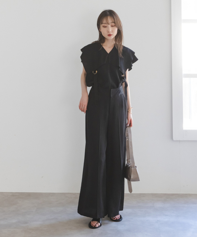 《追加》ファジーリネンスクエアケープブラウス 2