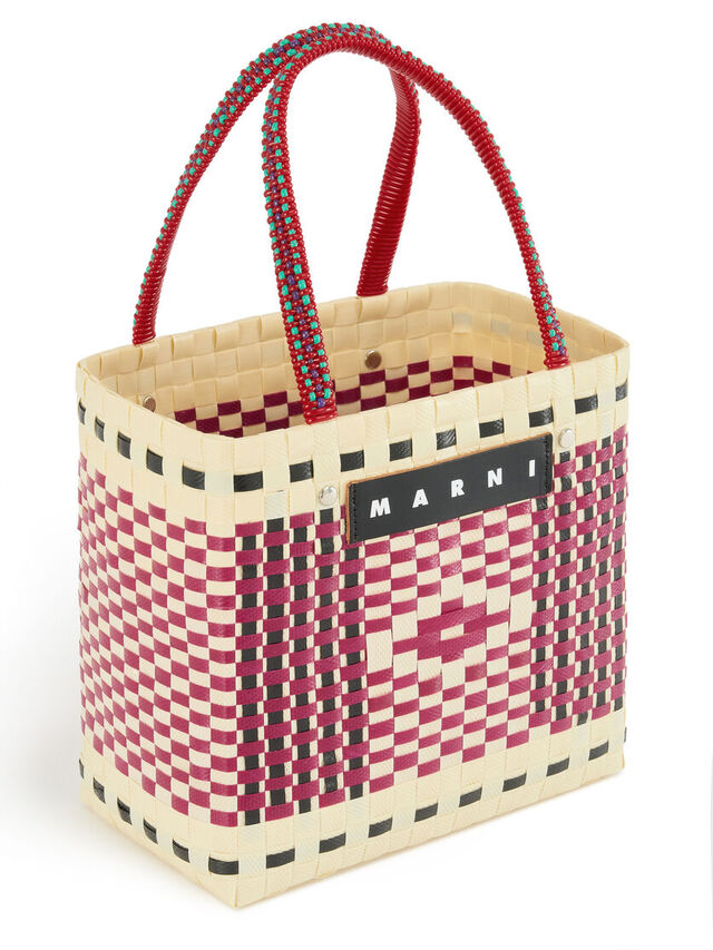インディアンレッド MARNI MARKET ミニバスケットバッグ