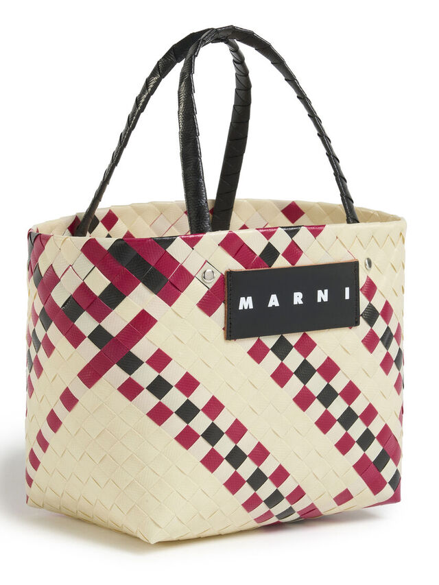 ブルー&レッド MARNI MARKET CHECK BASKET MINI BAG