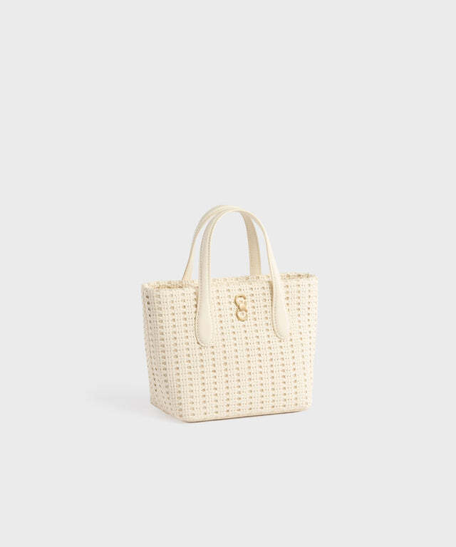 Mini Hexa Tote - White(Woven)