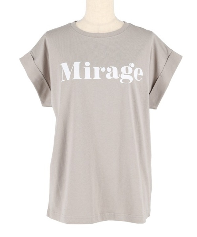 フレンチスリーブロゴプリントTシャツ