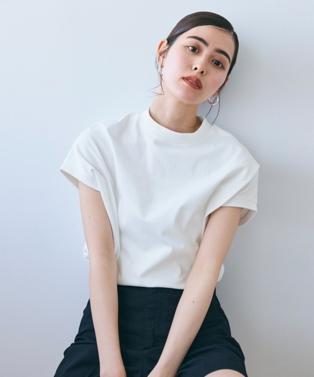 ＼新色追加／フレンチスリーブモックネックTシャツ COTTON from the US