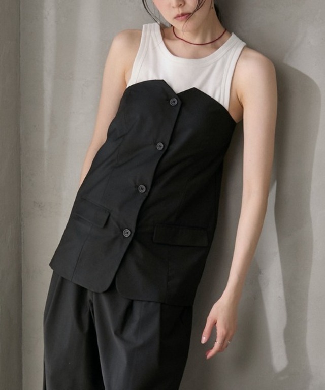 Jacket-like bare bustier / ジャケットライクベアビスチェ〈セットアップ対応〉