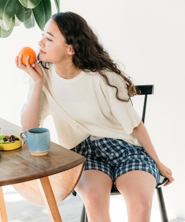 FRUIT OF THE LOOM × FREAK'S STORE/フルーツオブザルーム 別注 無地Tシャツ チェックショートパンツ セット