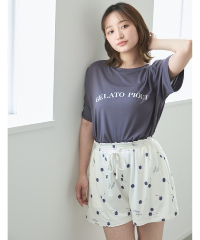 【接触冷感】モチーフ4柄ワンポイントTシャツ&ショートパンツセット