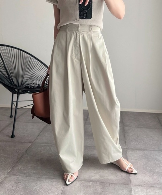 【Eclat one】カーブデザイン ワイド パンツ