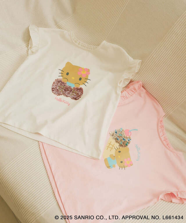 【ROPE' PICNIC×ハローキティコラボ】日焼けハローキティ スパンコールトップス