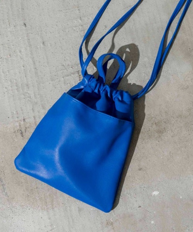 《UNISEX》【EX】Vegan Leather Shoulder Drawstring Bag/ヴィーガンレザー巾着ショルダーバッグ【MAISON SPECIAL/メゾンスペシャル】