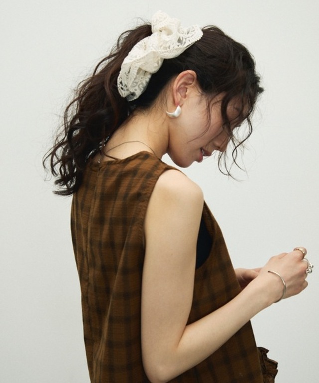 Tulle double frill scrunchie / チュールダブルフリルシュシュ