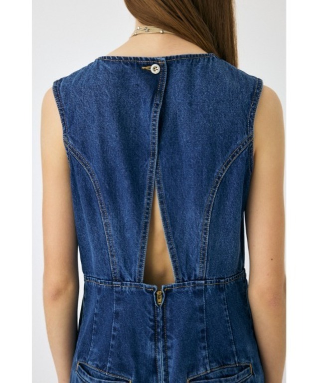 BACK SLIT DENIM オールインワン