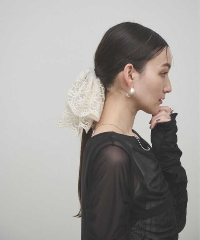 Tulle double frill scrunchie / チュールダブルフリルシュシュ