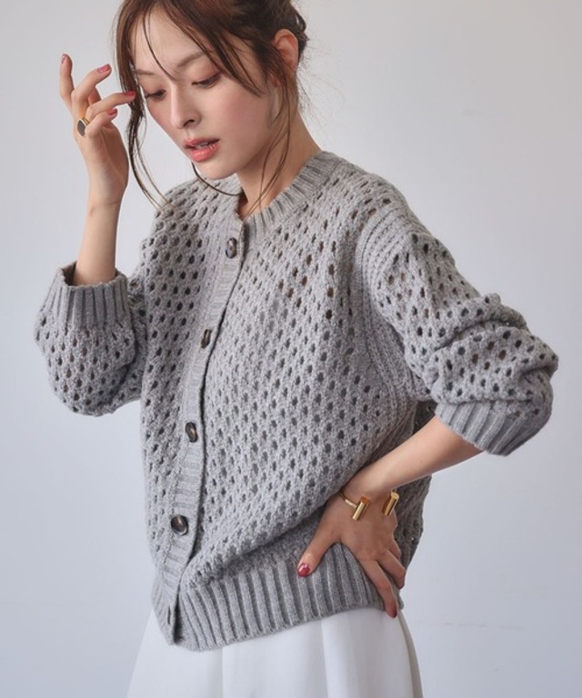 【2025AW】メッシュ ニット カーディガン