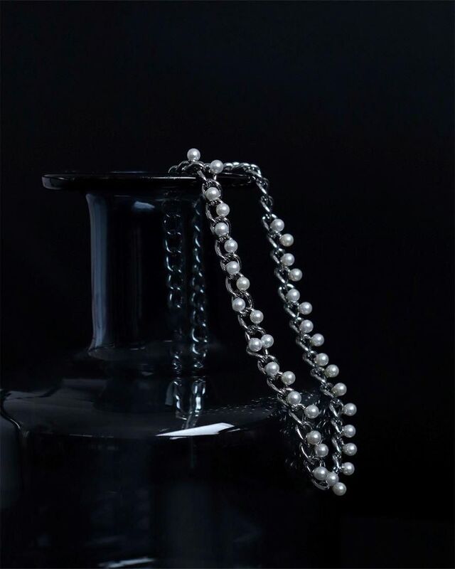 Moderate Pearl on Chain Necklace or Bracelet(GD/SV)
