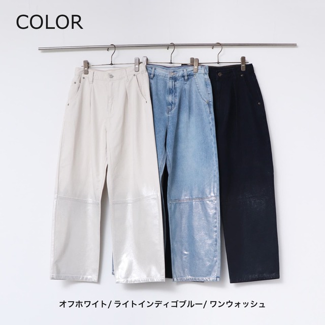 箔プリントルーズデニムパンツ
