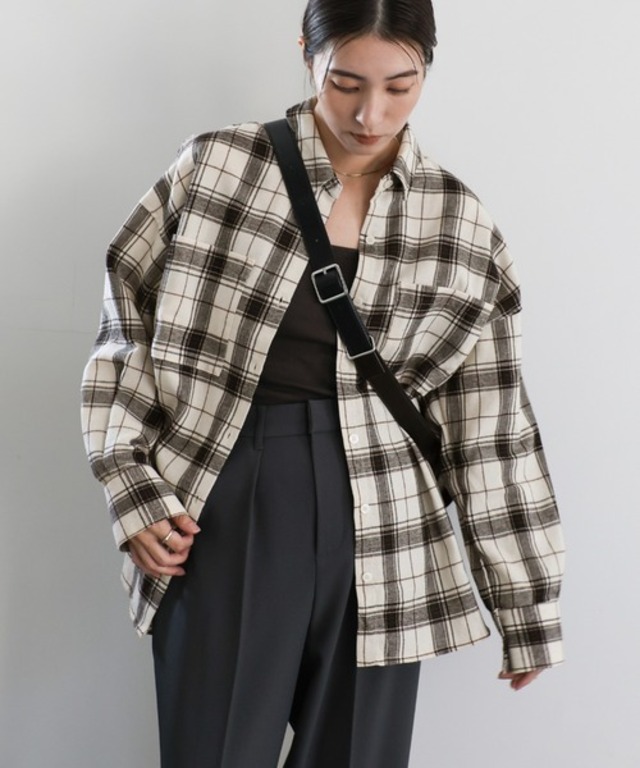 チェックロングシャツ