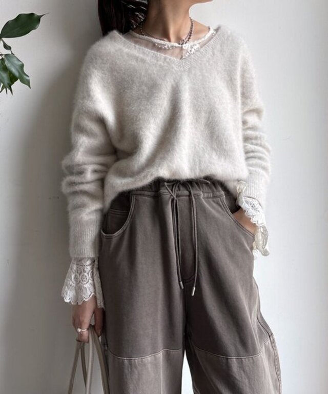 ファーカシミヤプルオーバー